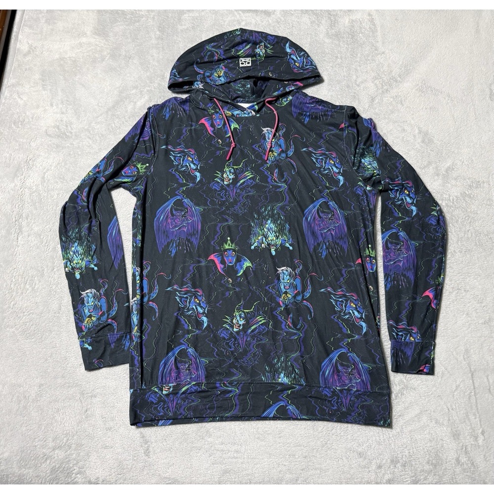 RSVLTS - Disney Men's Small Black Graphic Print Pullover Hoodie Long Sleeve